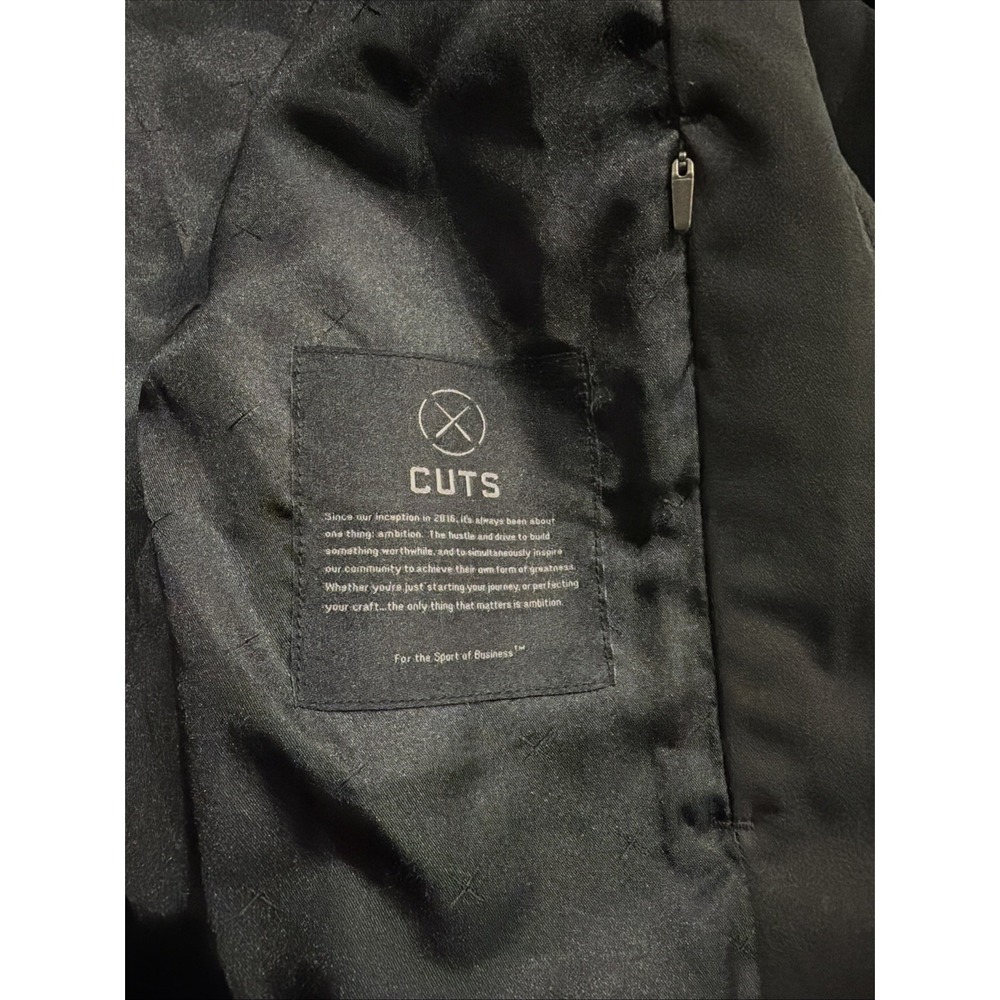 NWOT Cuts Clothing Legacy Bomber Jacket Men's Medium Solid Black $275 Retail - Picture 8 of 15